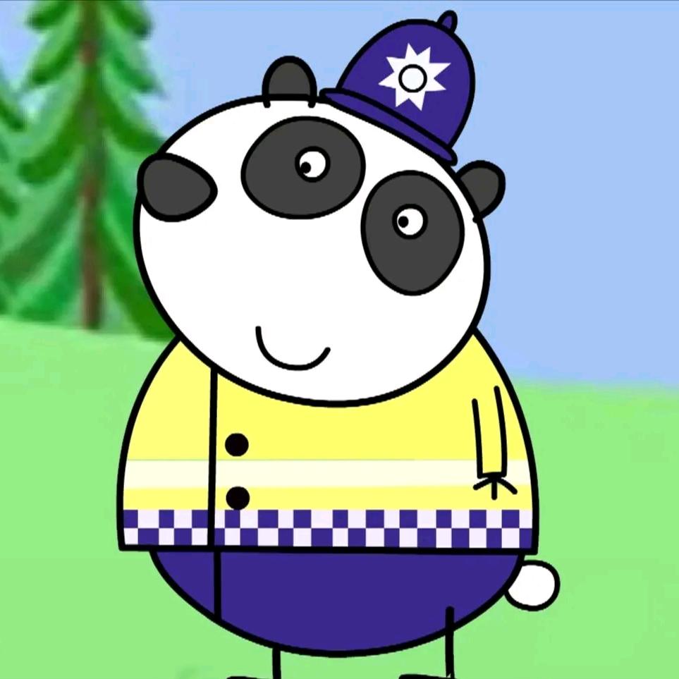 熊猫警官在值班
