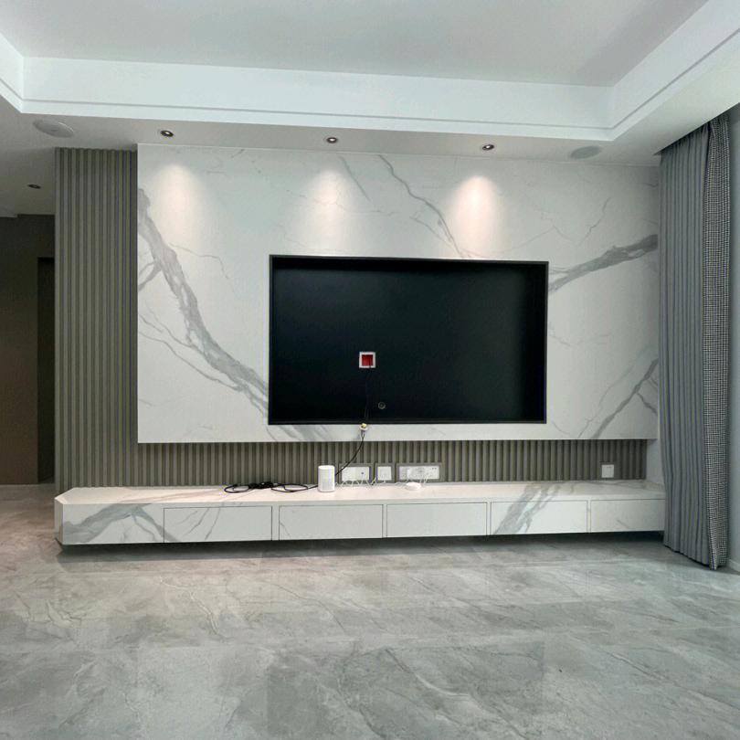 华中岩板木饰面背景