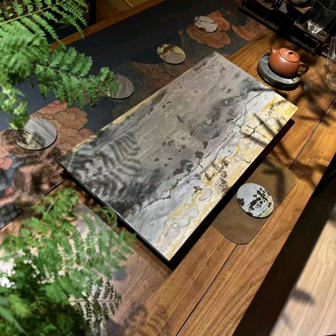 茗韵画石茶具