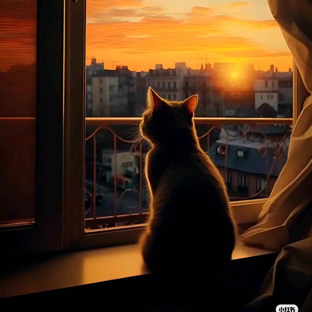 夕阳下的猫