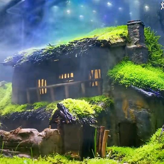 浅苔辞鱼缸造景