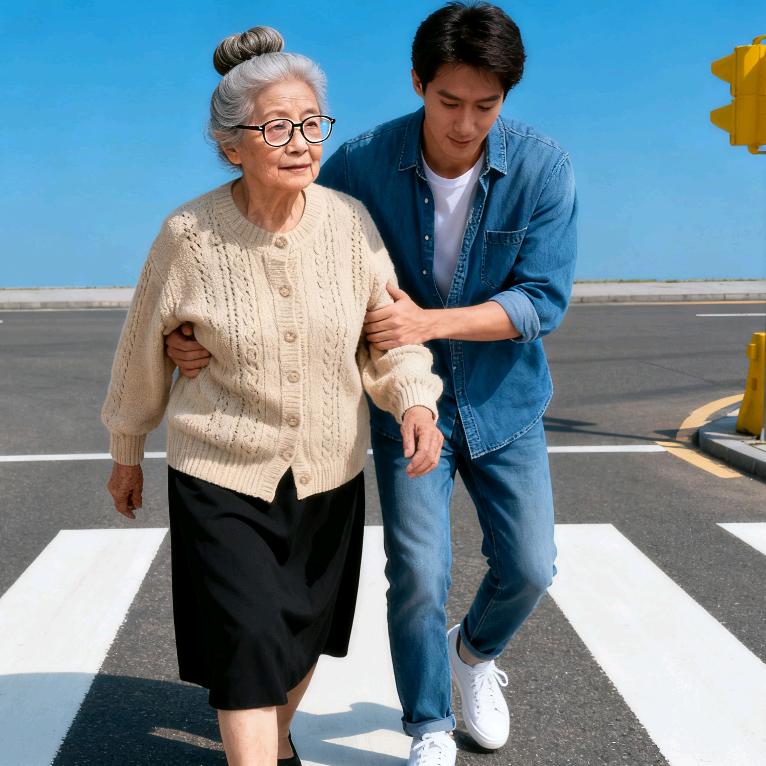 老奶奶扶我过马路