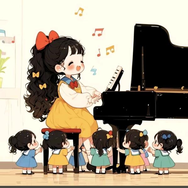 钢琴上的小脚印