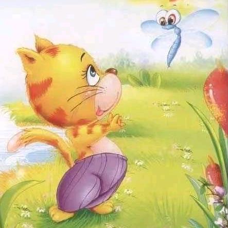 小猫捉蜻蜓