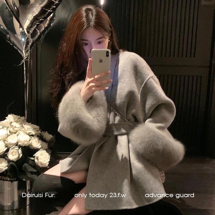 柏达乌毛毛外套冬季女装