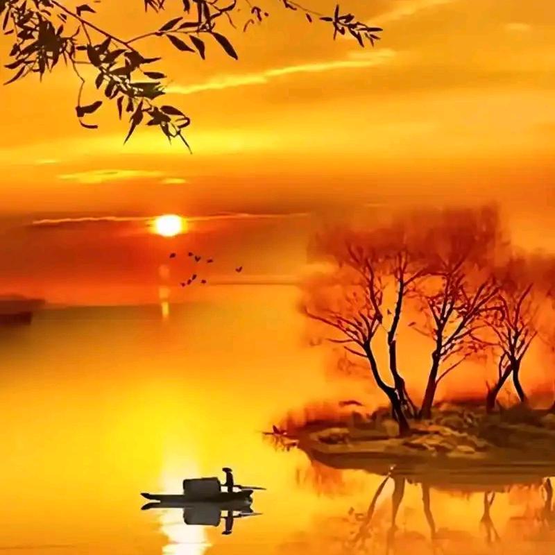 层林尽染夕阳红