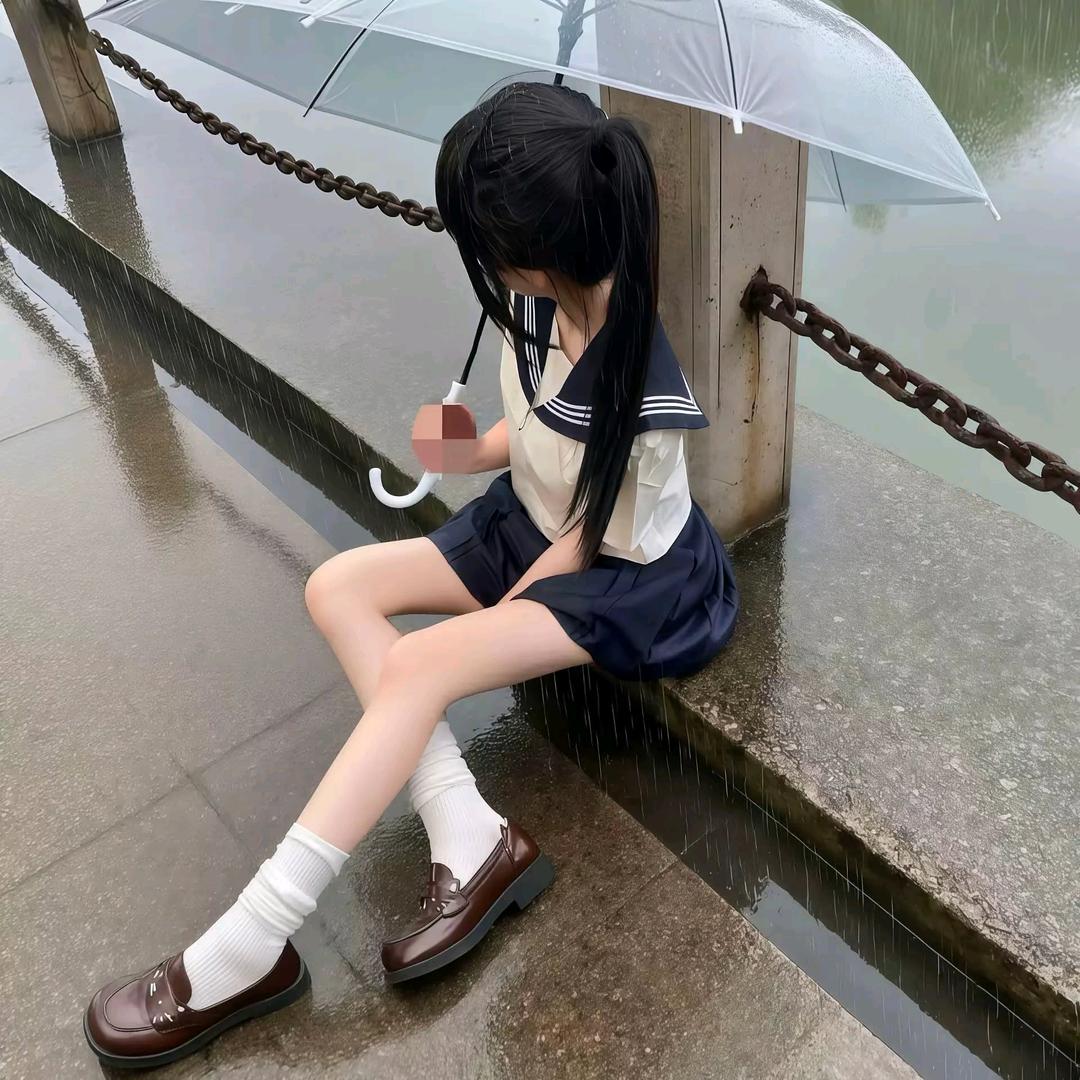 撑伞的雨天.