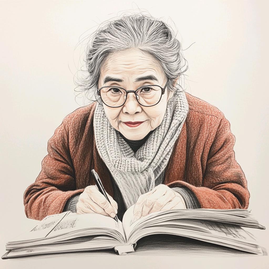 治愈张奶奶插画