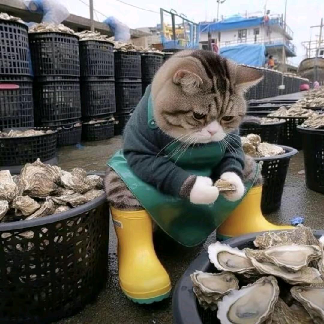 这个大肥猫好忙