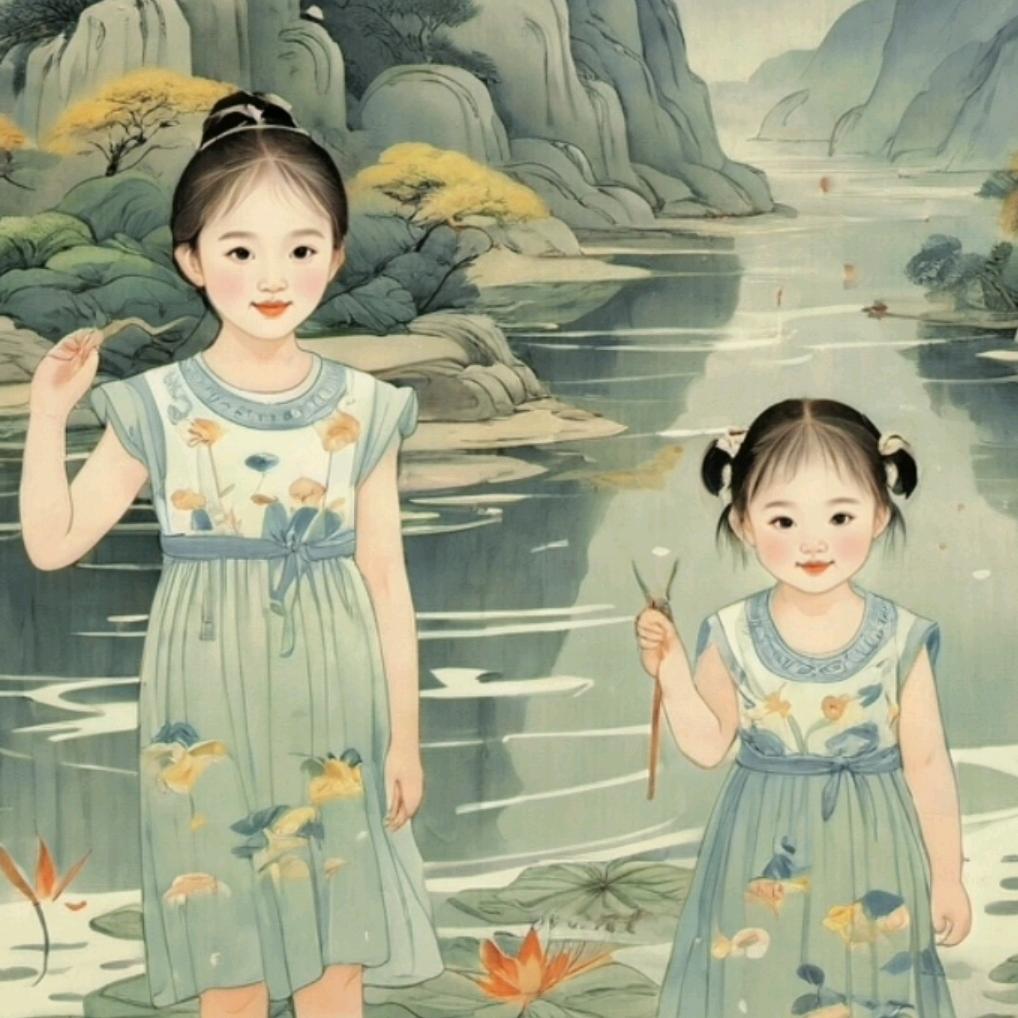 溪边の麦田