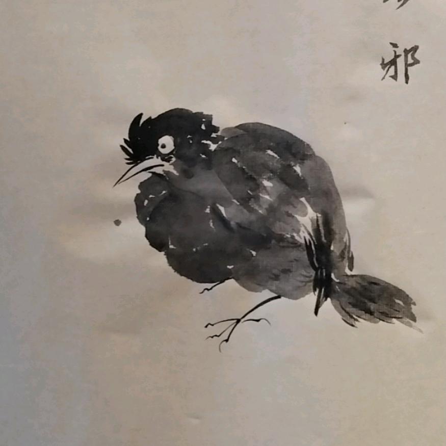 写毛笔字的中年少女