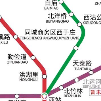 同城商务区西于庄站下的天津地铁4号线北段