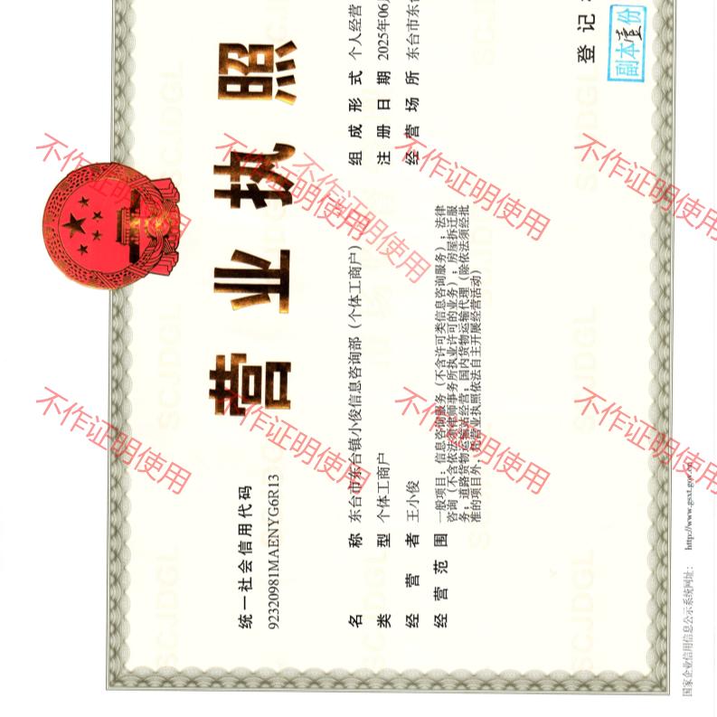 东台市东台镇小俊信息咨询部（个体工商户）