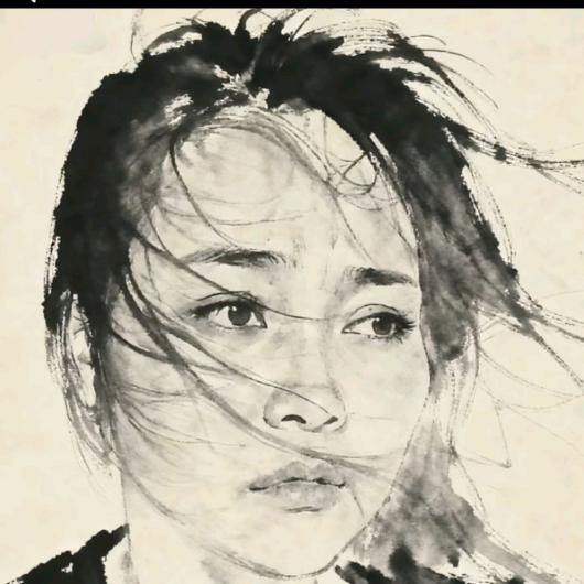 狂风中的小树。