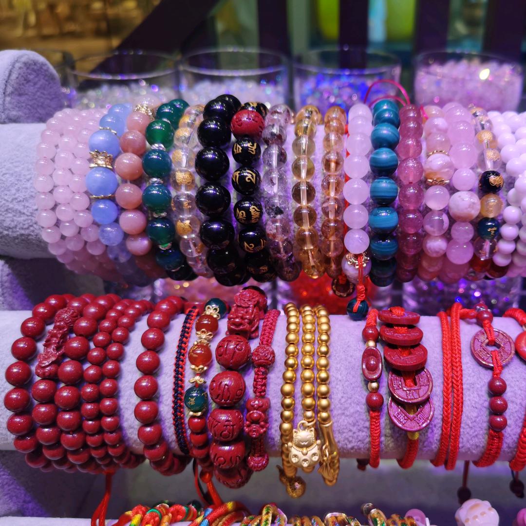 水晶+朱砂+手编绳