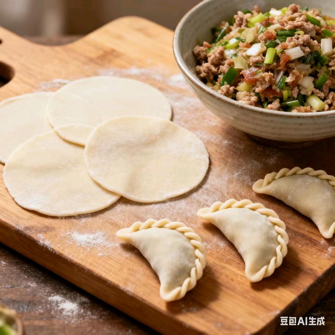 梅姐在家做手工水饺馄饨美食