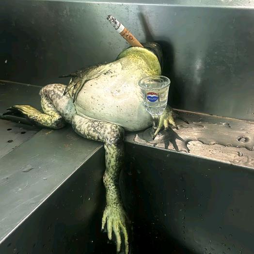 为爱奔走流浪汉的青蛙汤