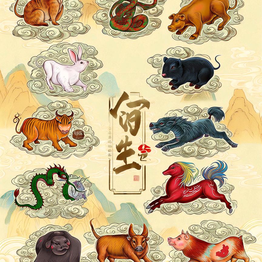 🐁🐃🐅🐇🐉🐍🐎🐐🐒🐓