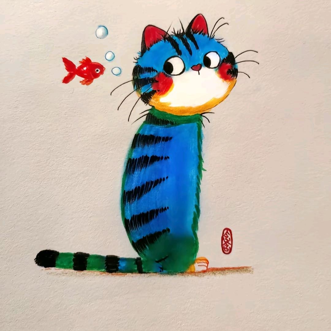 兰花 绿植 猫咪