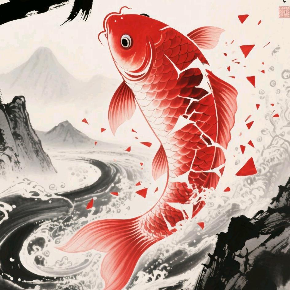 红鲤逐浪