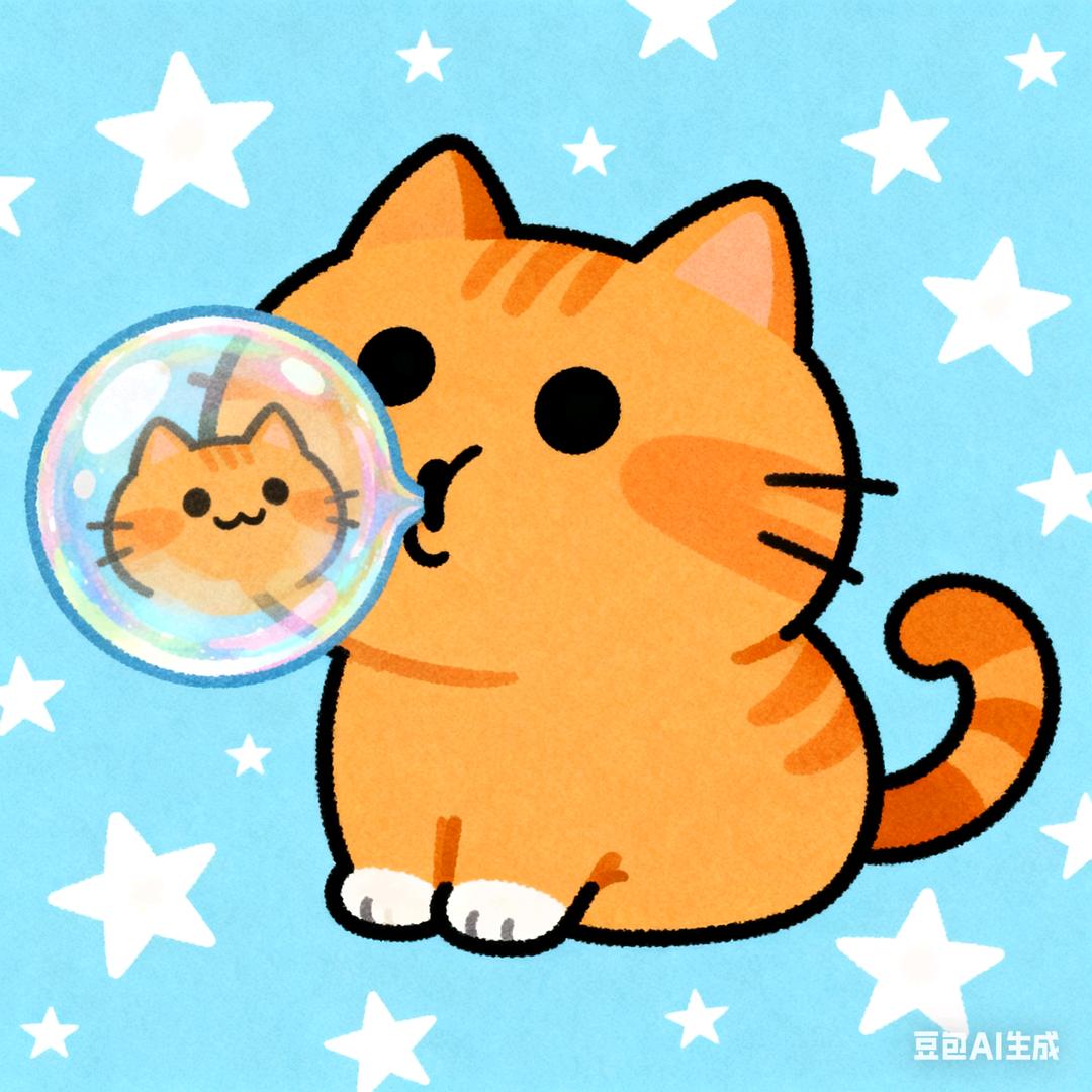 小猫吹泡泡
