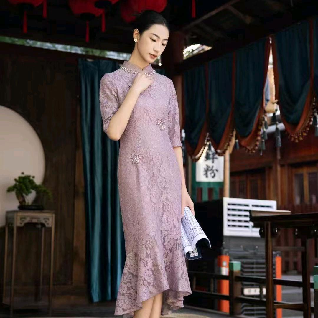 衢江喜妈妈婚宴装小荷旗袍