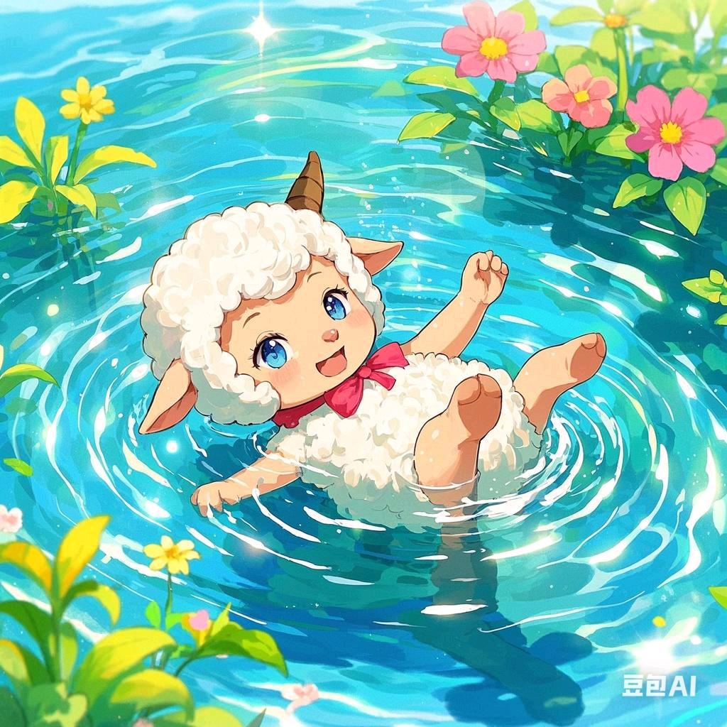 一只会游泳的羊🐏