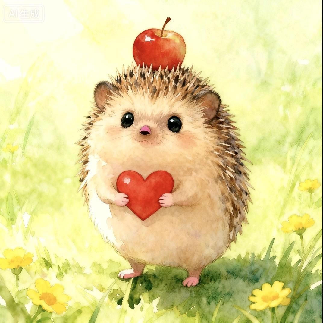 背着苹果的小刺猬