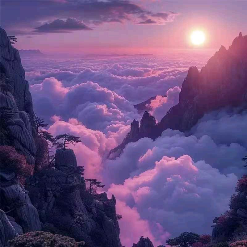 雾散见花开