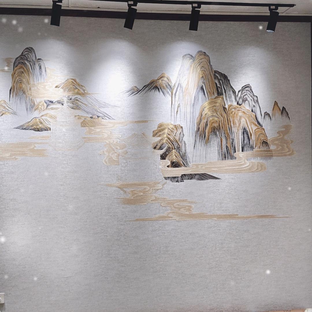 瑾韬刺绣软装背景墙1