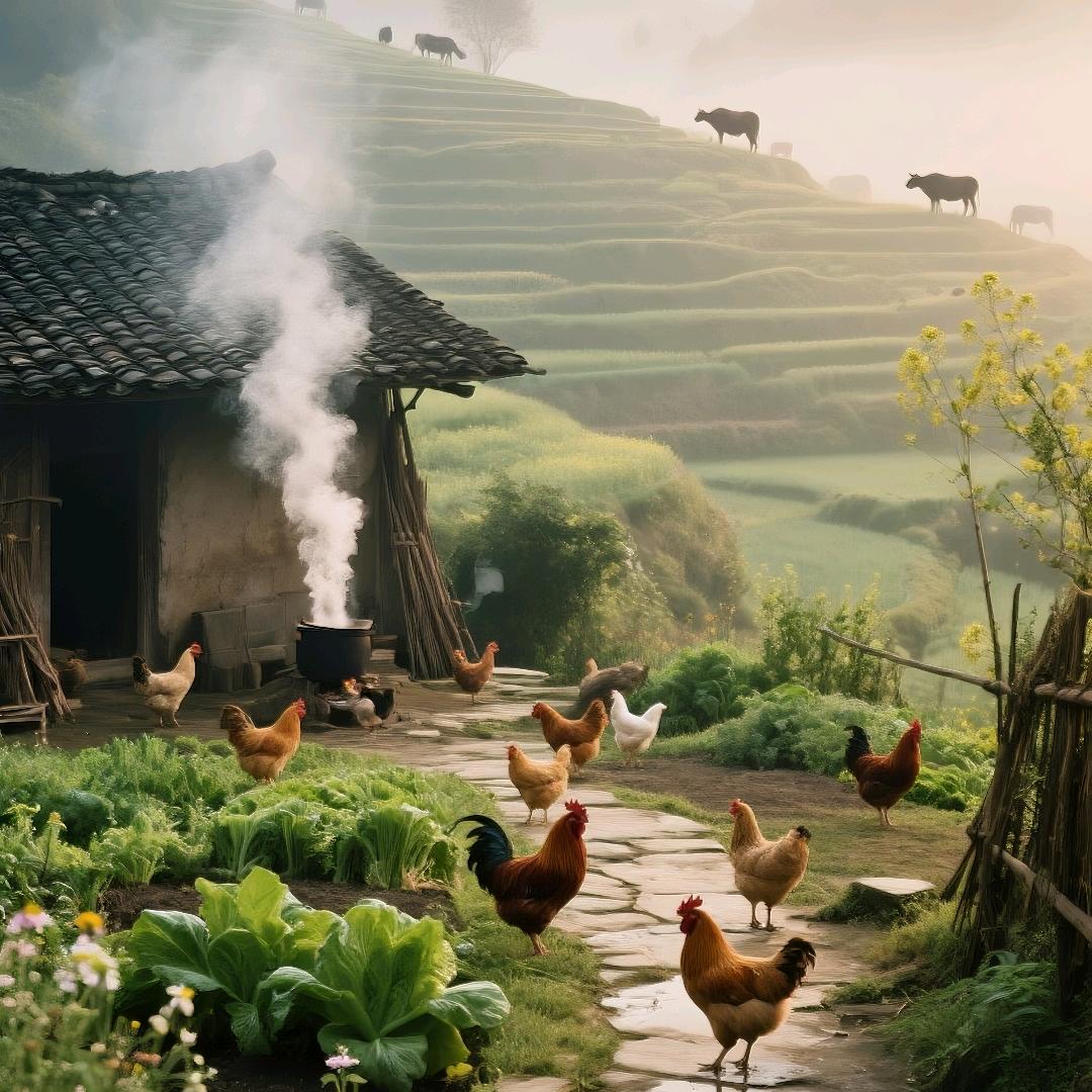 核桃园里养土鸡