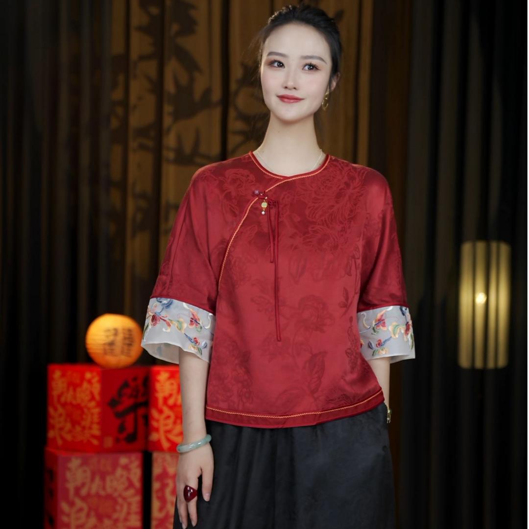 山水宴真丝香云纱