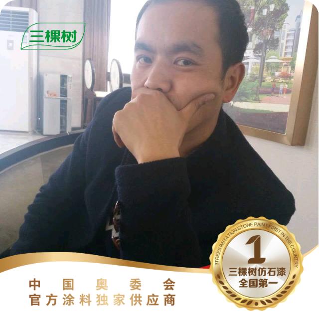 三棵树仿石漆眉县店专业做外墙小张