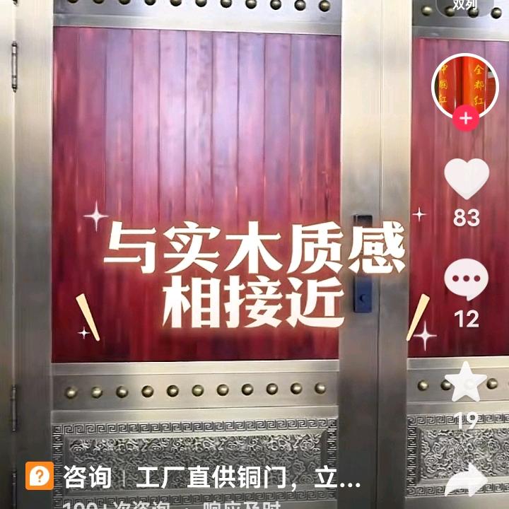 高端别墅自建房铜门锌镁合金门木门