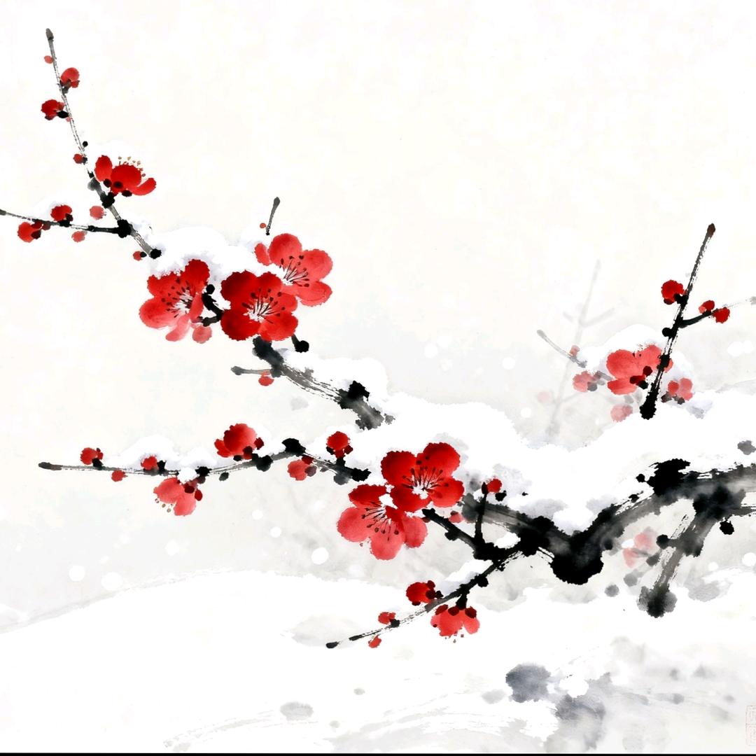 红梅白雪知