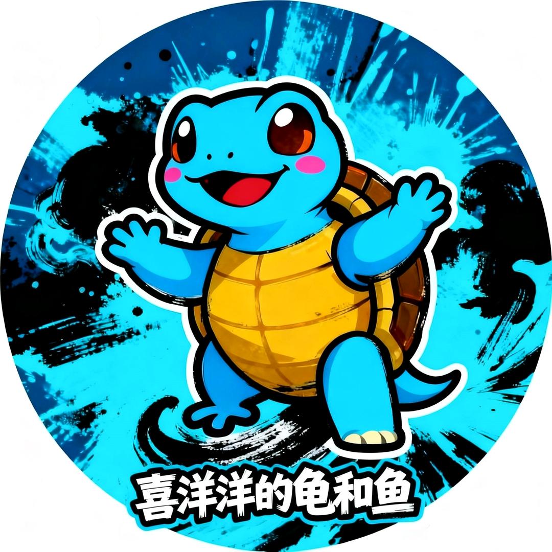 喜洋洋的龟和鱼