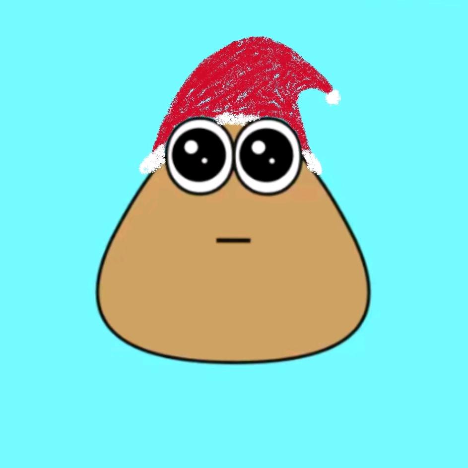 炯炯有神大眼歪嘴微笑圆润三角形