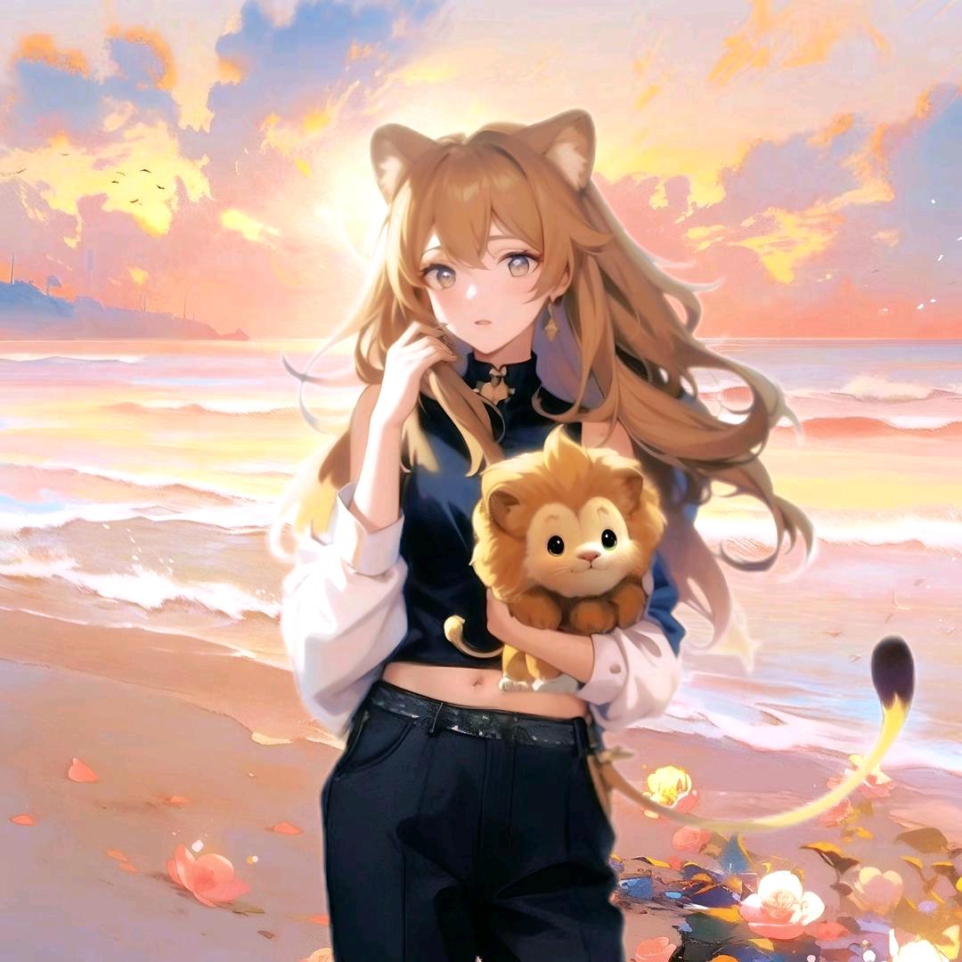 夕阳下的小狮子~~ꪶꫀꪮ