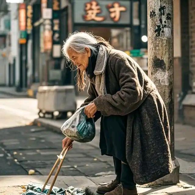 拾荒老太