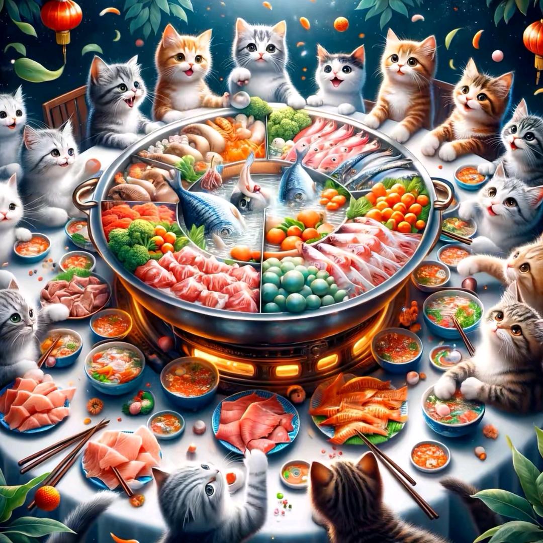 爱吃鱼块火锅猫