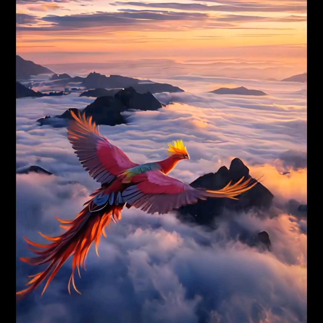 火凤凰(林洁新国画)