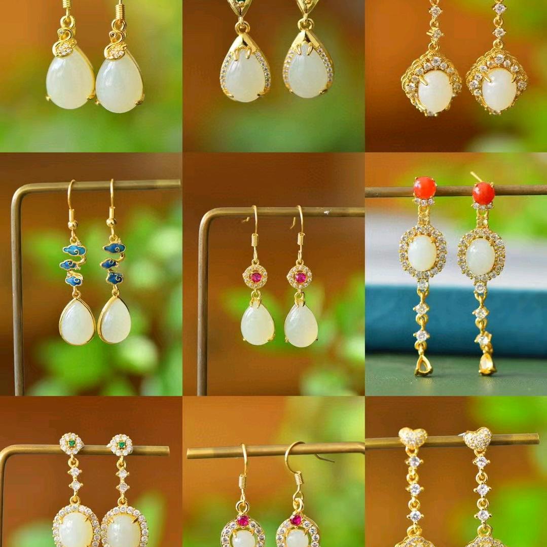 芳姐和田玉，玉髓，水晶，猫眼石，饰品