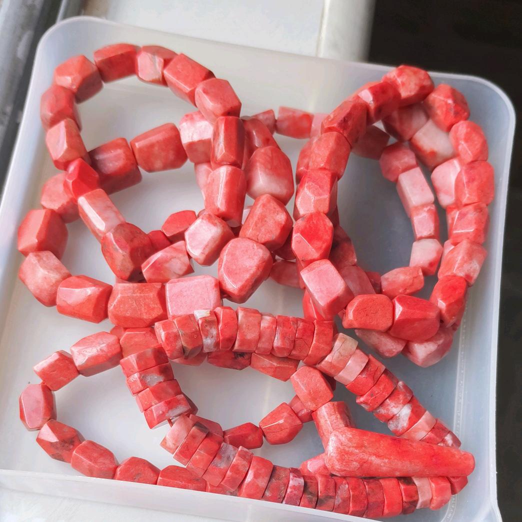 原石朱砂平安扣.手串.工厂直销