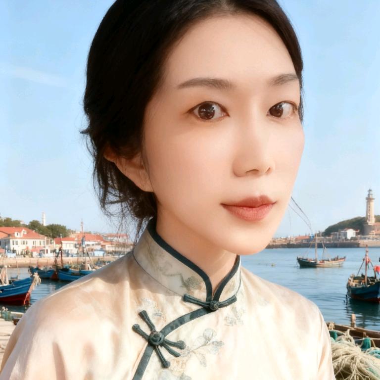 青岛渔村姑娘