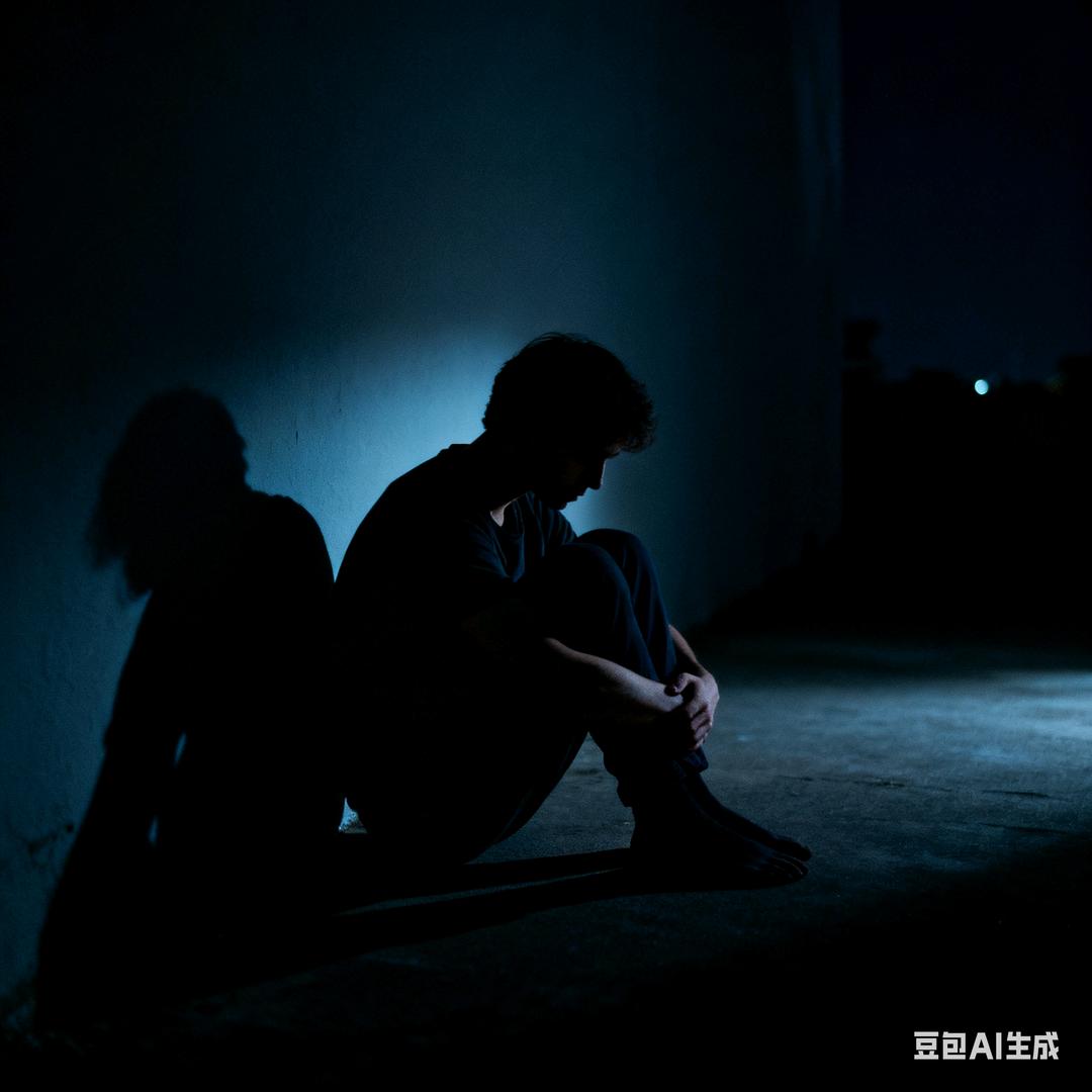 独自在黑夜角落里的我