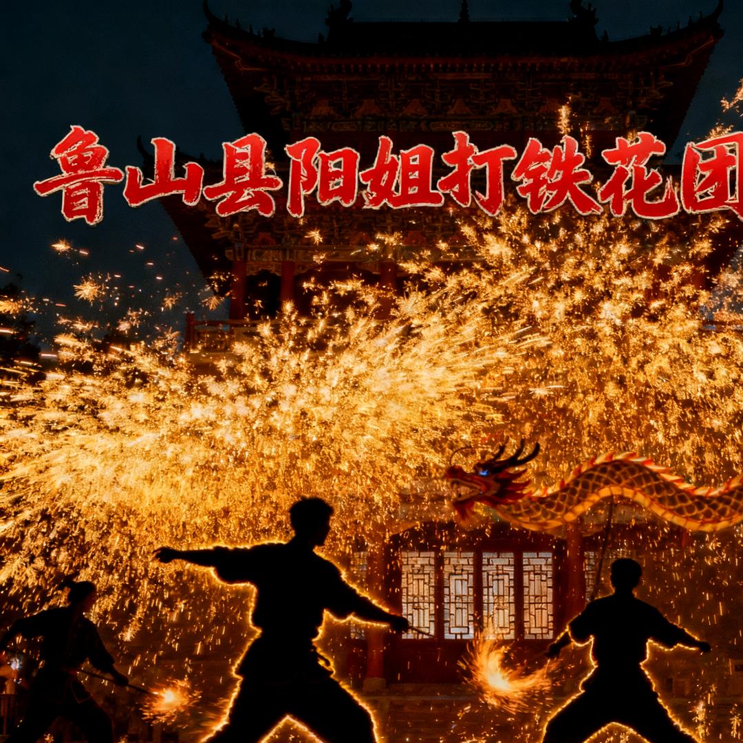 非遗打铁花鲁山阳姐团队