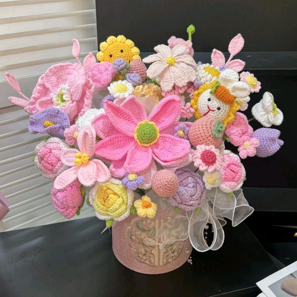 非遗手工毛线花束