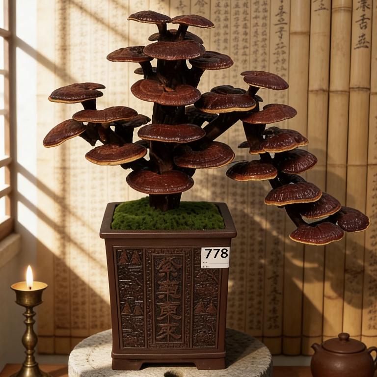 古香灵芝盆景