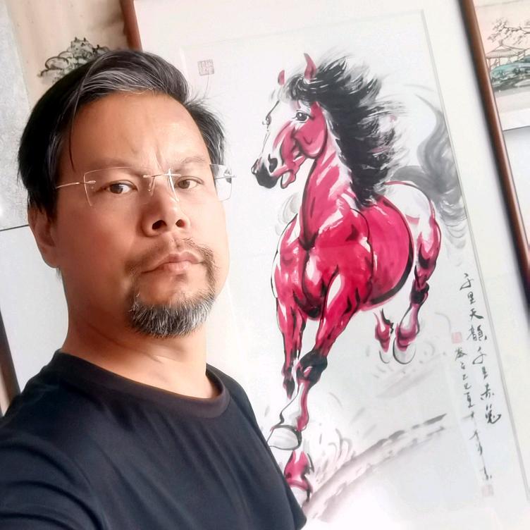 功夫李军画马
