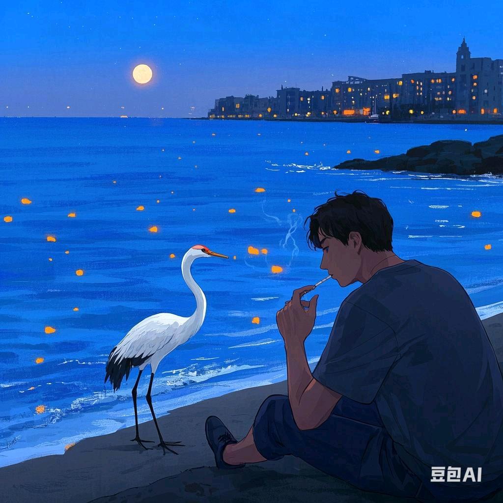 熬夜看海…野鹤